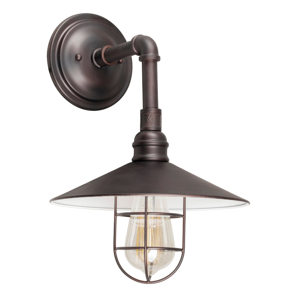 Forte Lighting Ori 10" Steel Antique Bronze Outdoor Wall Light With Metal Shade