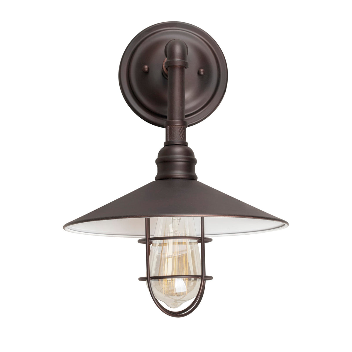 Forte Lighting Ori 10" Steel Antique Bronze Outdoor Wall Light With Metal Shade