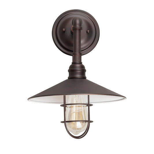 Forte Lighting Ori 10" Steel Antique Bronze Outdoor Wall Light With Metal Shade