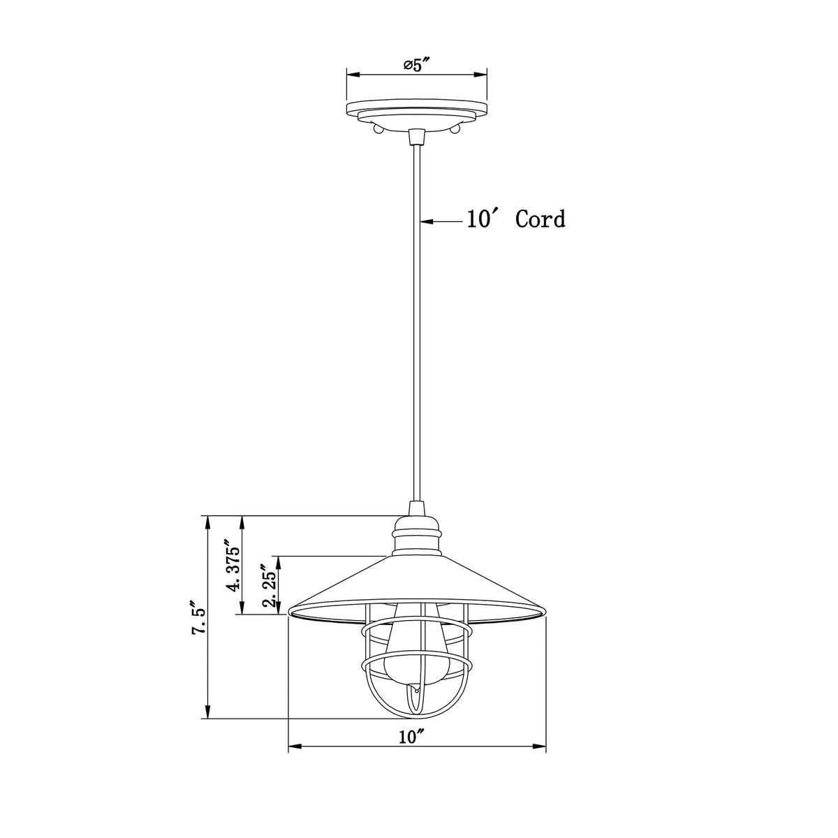 Forte Lighting Ori 10" Steel Antique Bronze Pendant With Cage Metal Shade