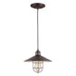 Forte Lighting Ori 10" Steel Antique Bronze Pendant With Cage Metal Shade