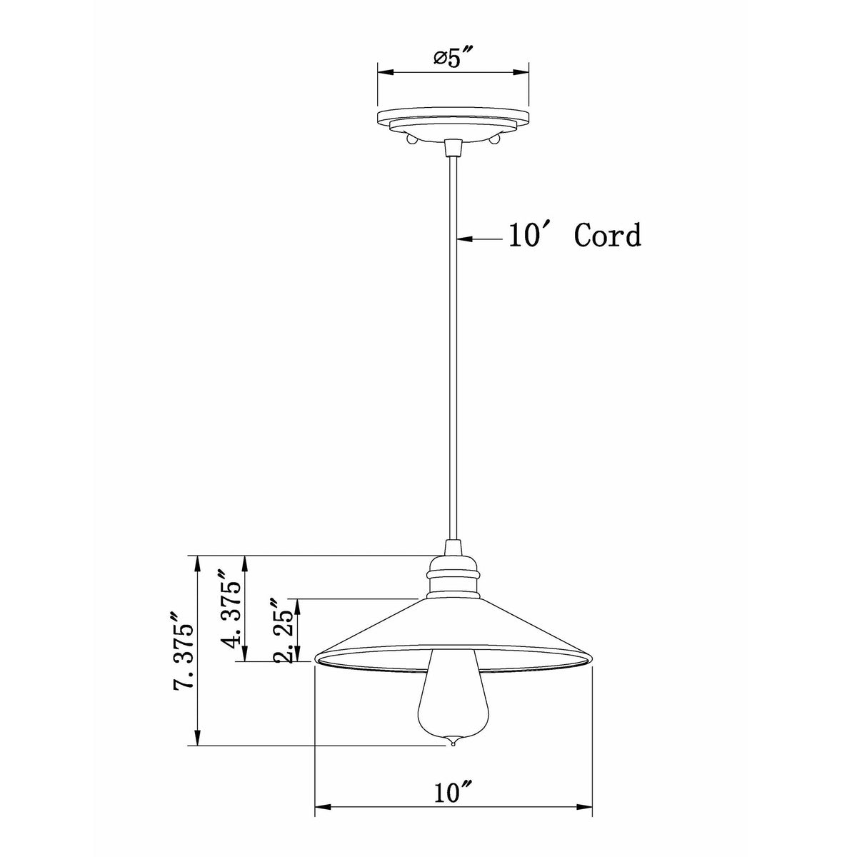 Forte Lighting Ori 10" Steel Antique Bronze Pendant With Metal Shade