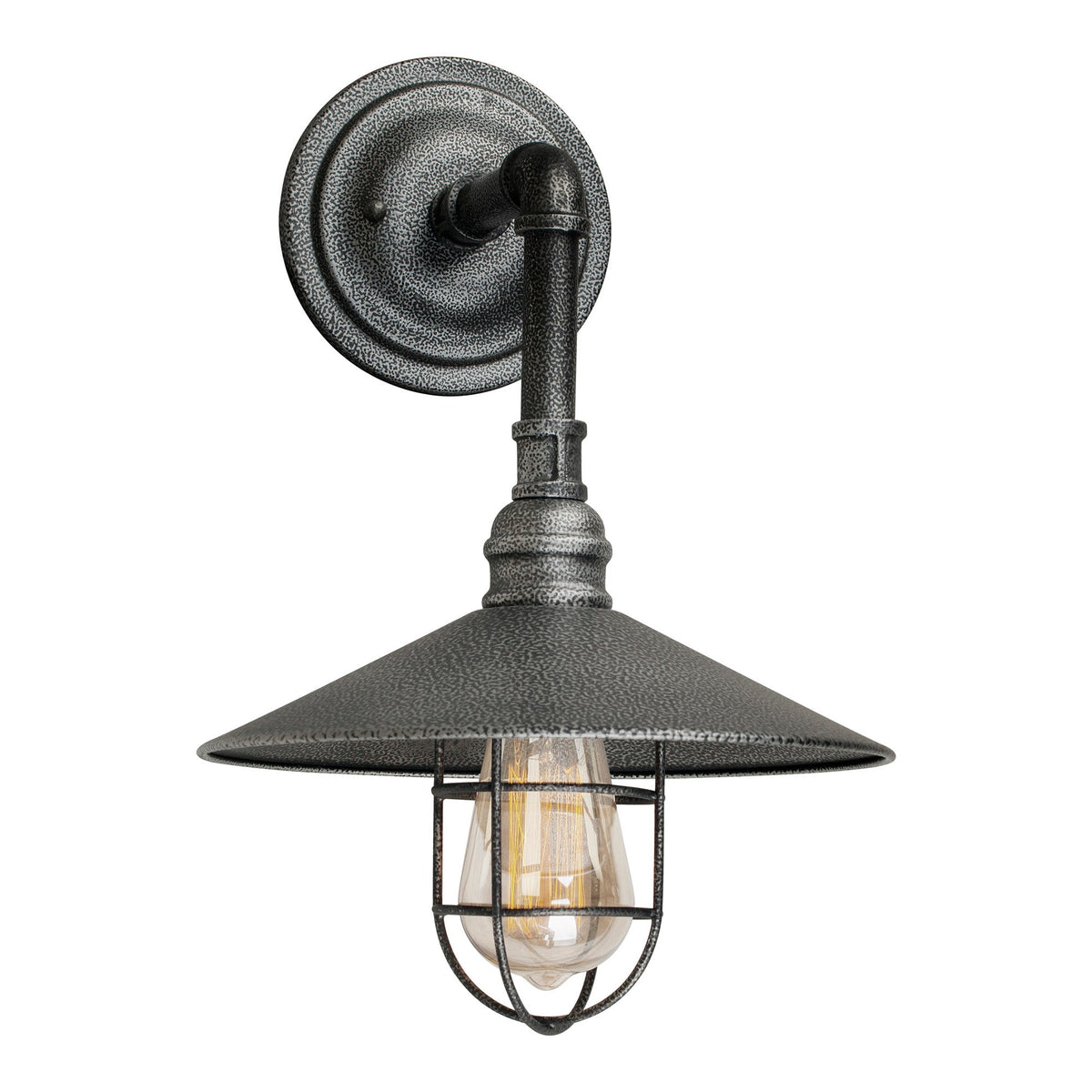 Forte Lighting Ori 10" Steel Industrial Gray Outdoor Wall Light With Metal Shade