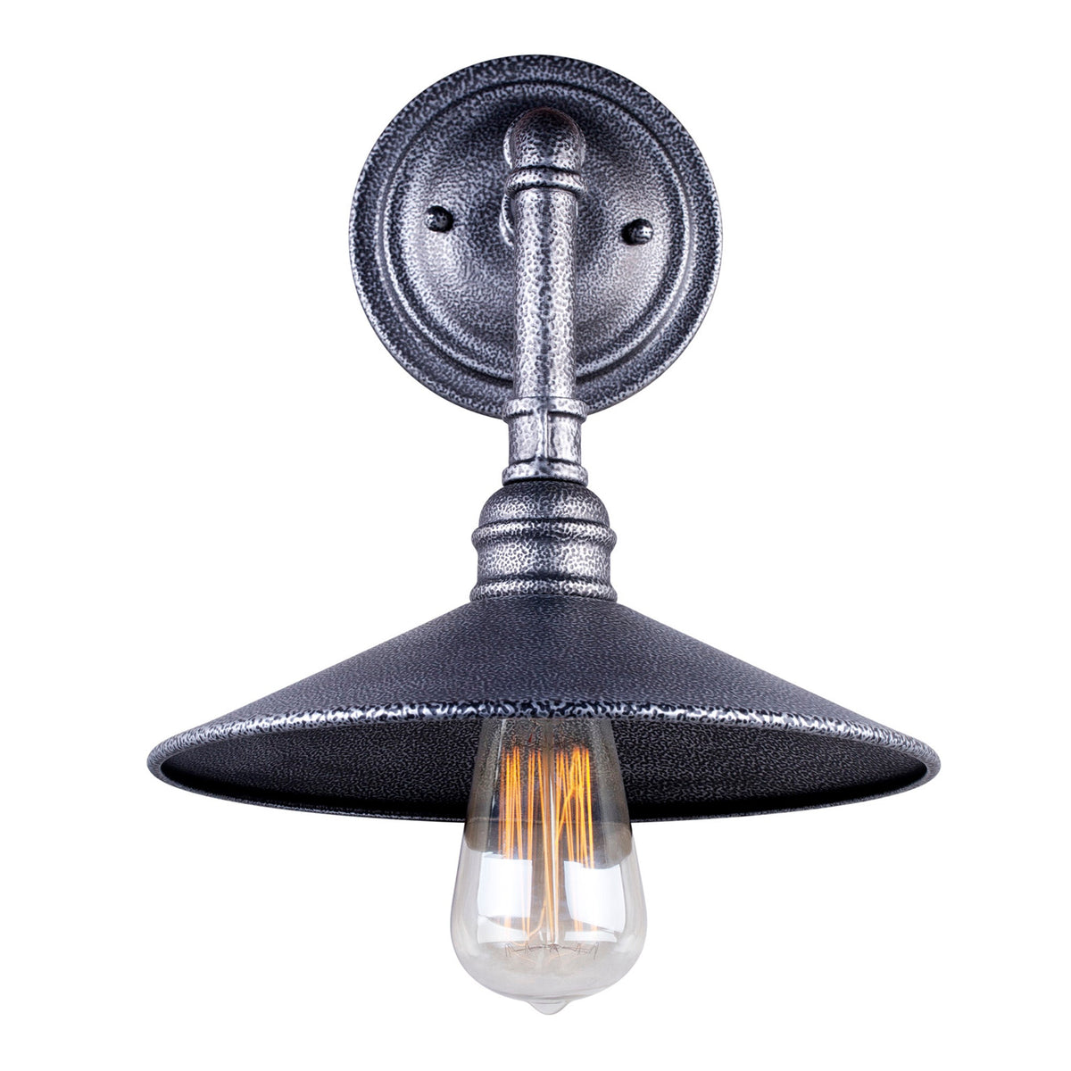 Forte Lighting Ori 10" Steel Industrial Gray Outdoor Wall Light With Metal Shade