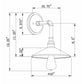 Forte Lighting Ori 10" Steel Industrial Gray Outdoor Wall Light With Metal Shade