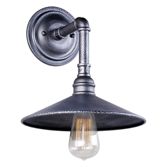 Forte Lighting Ori 10" Steel Industrial Gray Outdoor Wall Light With Metal Shade
