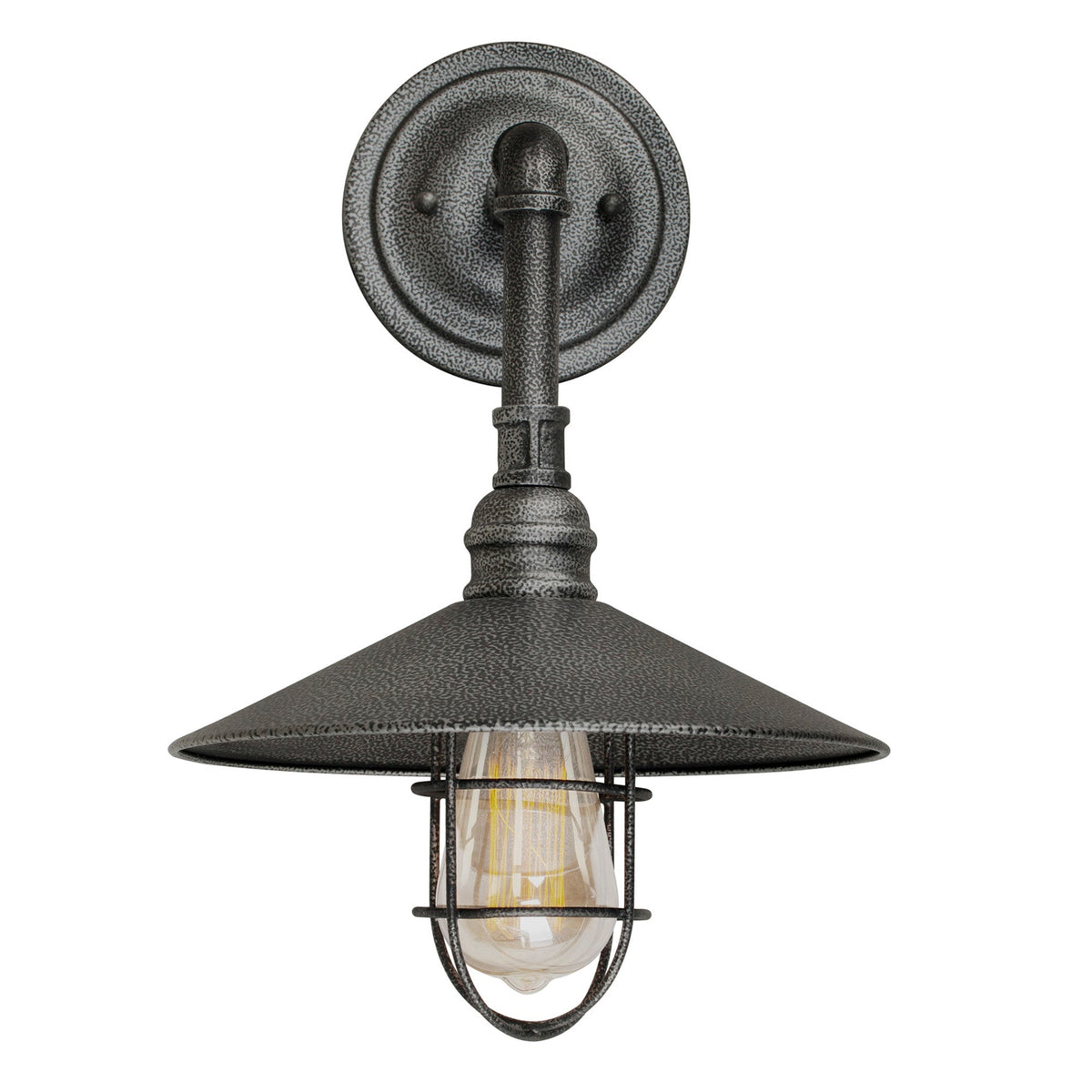 Forte Lighting Ori 10" Steel Industrial Gray Outdoor Wall Light With Metal Shade