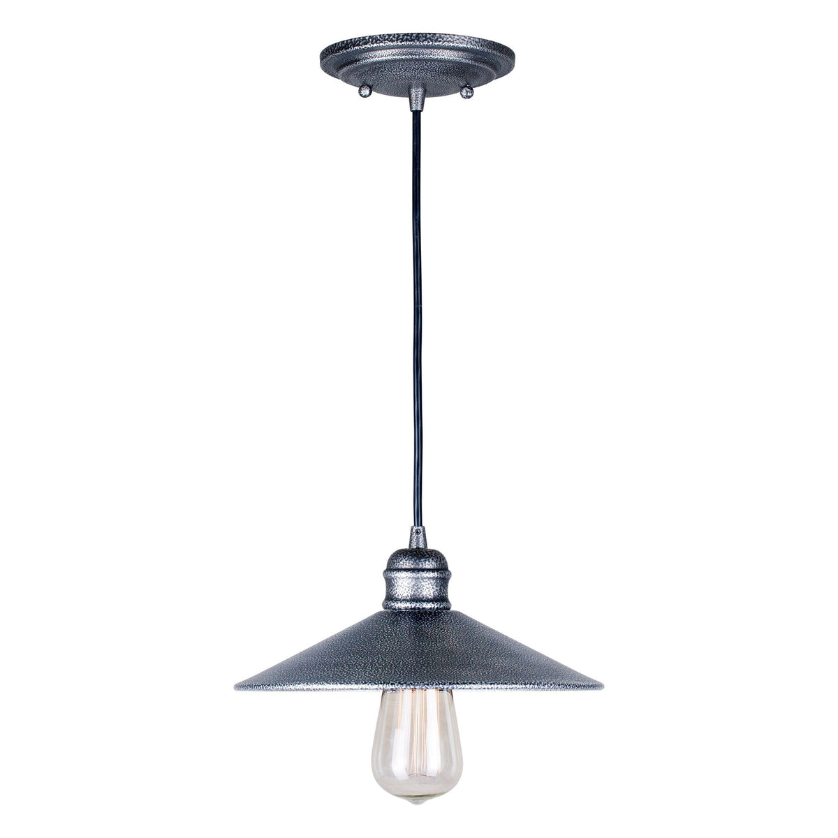 Forte Lighting Ori 10" Steel Industrial Gray Pendant With Metal Shade