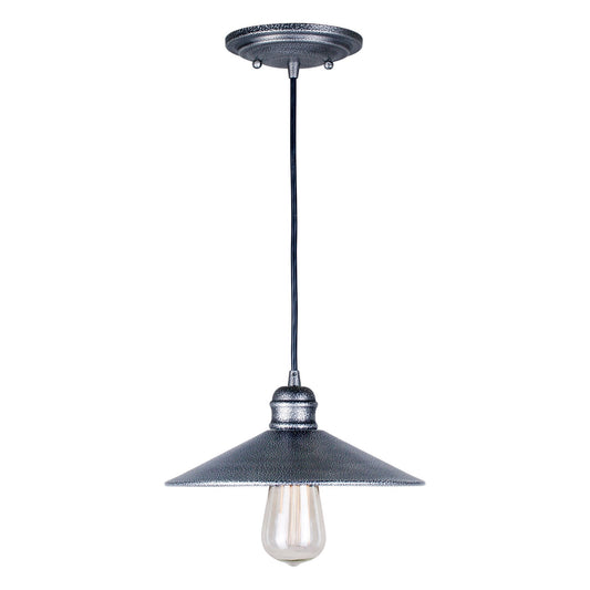 Forte Lighting Ori 10" Steel Industrial Gray Pendant With Metal Shade