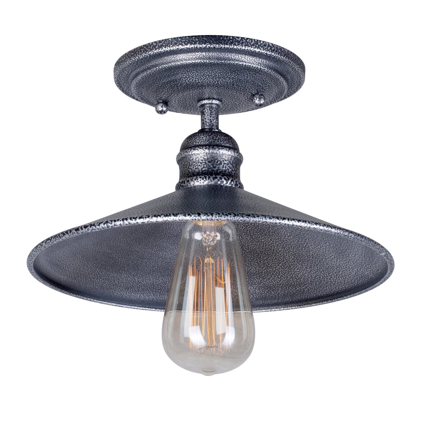 Forte Lighting Ori 10" Steel Industrial Gray Semi-Flush Mount With Metal Shade