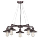 Forte Lighting Ori 27" 5-Light Steel Antique Bronze Round Chandelier With Metal Shades