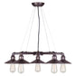 Forte Lighting Ori 27" 5-Light Steel Antique Bronze Round Chandelier With Metal Shades