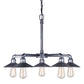 Forte Lighting Ori 27" 5-Light Steel Industrial Gray Chain Hung Chandelier With Metal Shades