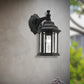 Forte Lighting Penn 7" Die Cast Aluminum Black Outdoor Wall Light With Clear Beveled Glass Panels Shade