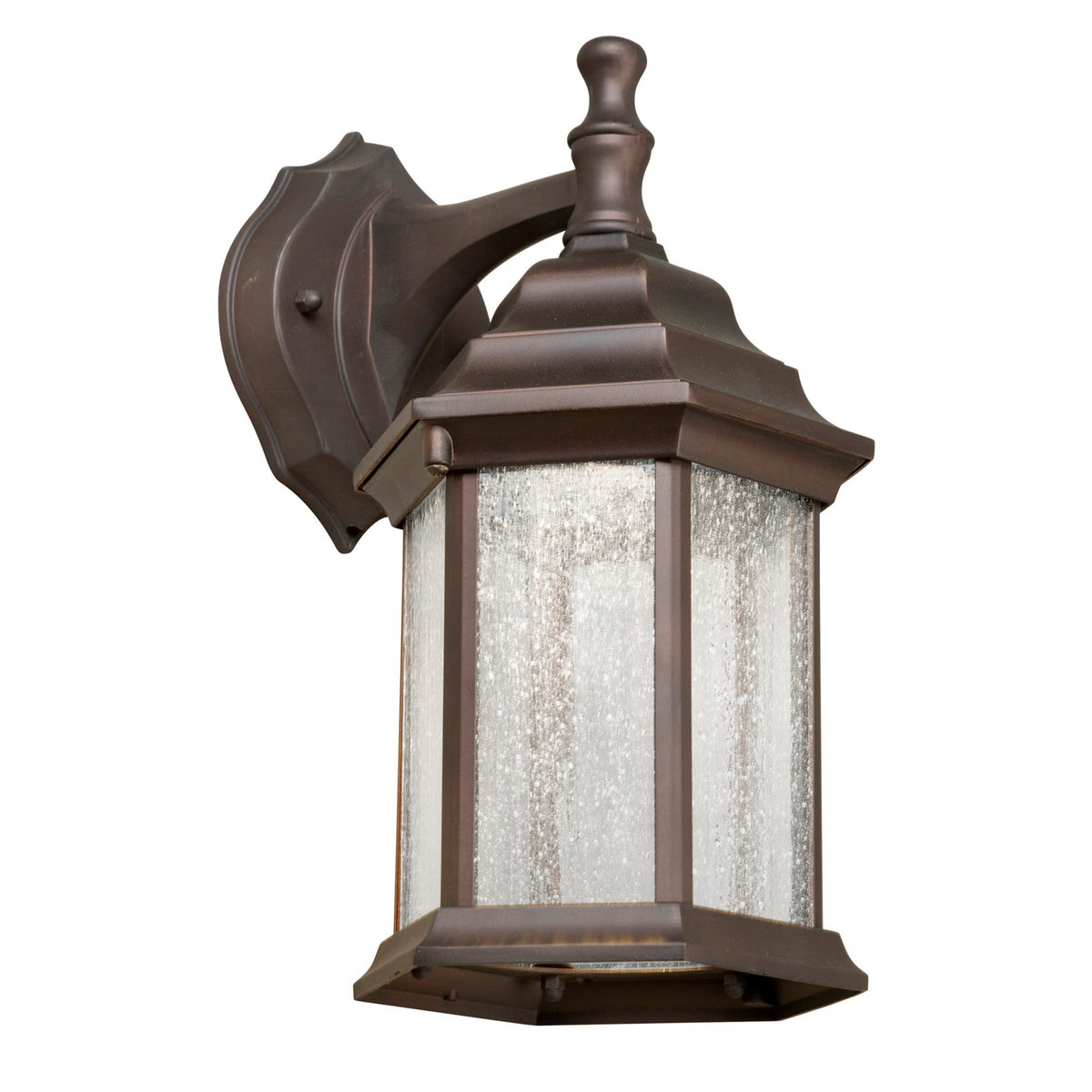 Forte Lighting Penn 7" LED Die Cast Aluminum Antique Bronze Outdoor Dark Sky Wall Light With Clear Seeded Glass Panels Shade