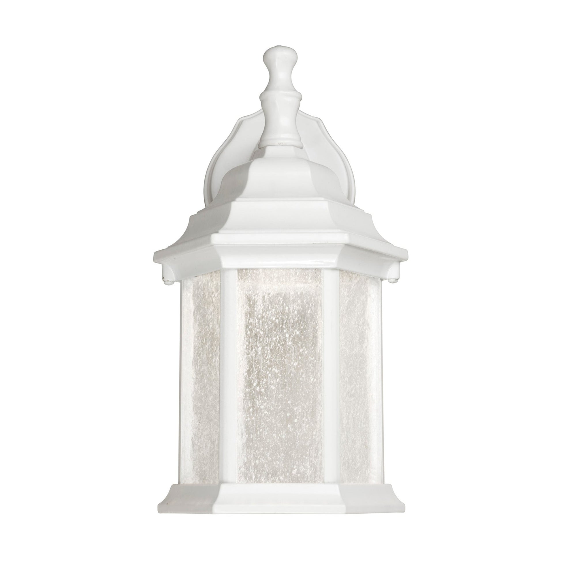 Forte Lighting Penn 7" LED Die Cast Aluminum White Outdoor Dark Sky Wall Light With Clear Seeded Glass Panels Shade