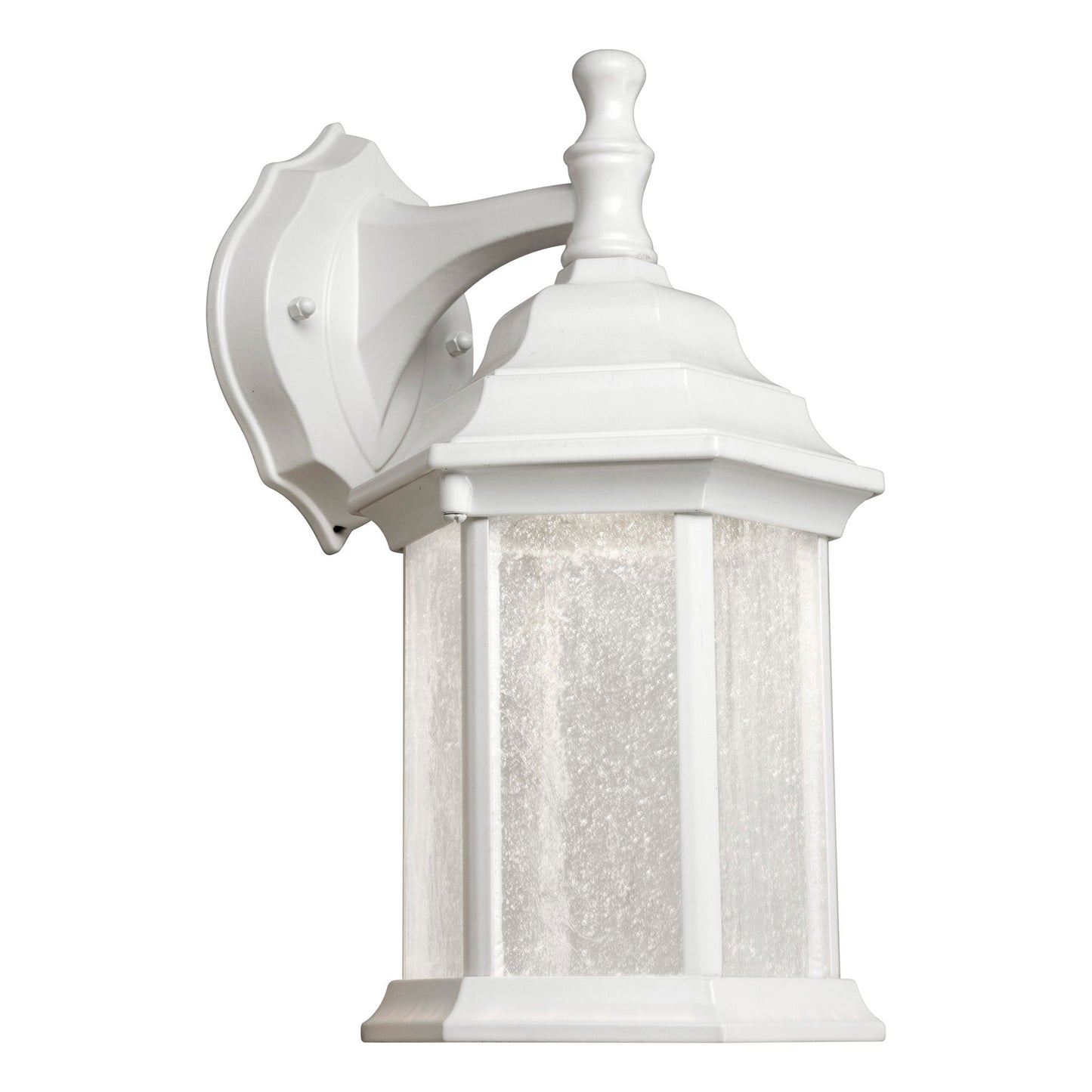 Forte Lighting Penn 7" LED Die Cast Aluminum White Outdoor Dark Sky Wall Light With Clear Seeded Glass Panels Shade