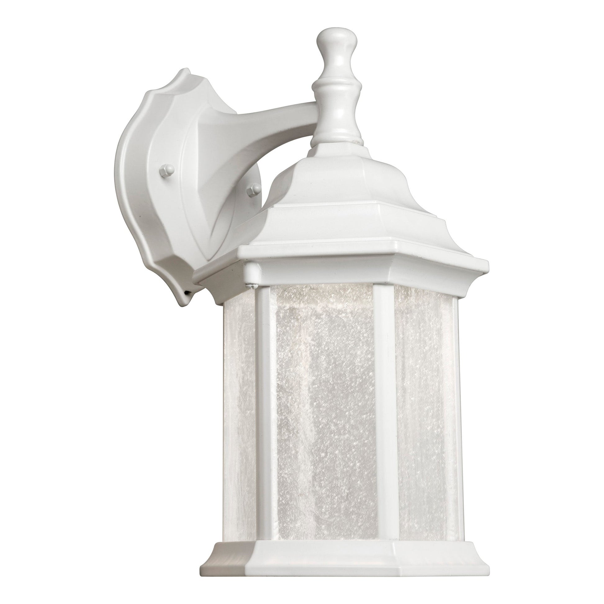 Forte Lighting Penn 7" LED Die Cast Aluminum White Outdoor Dark Sky Wall Light With Clear Seeded Glass Panels Shade