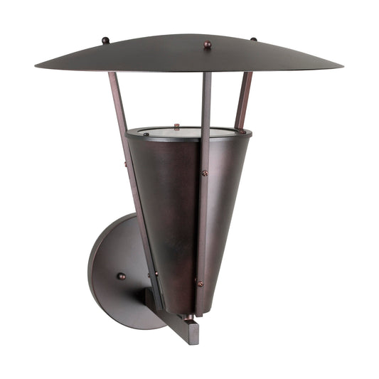 Forte Lighting Pylon 14" 1-Light Steel Outdoor Wall Light In Antique Bronze Finish