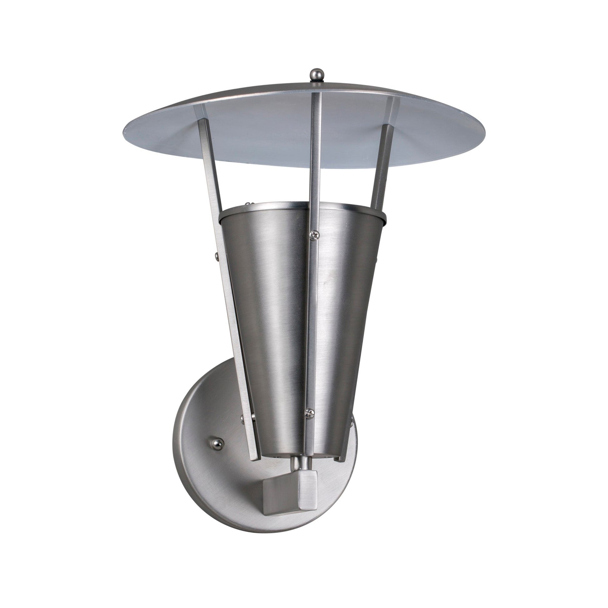 Forte Lighting Pylon 9" 1-Light Steel Outdoor Wall Light In Brushed Nickel Finish