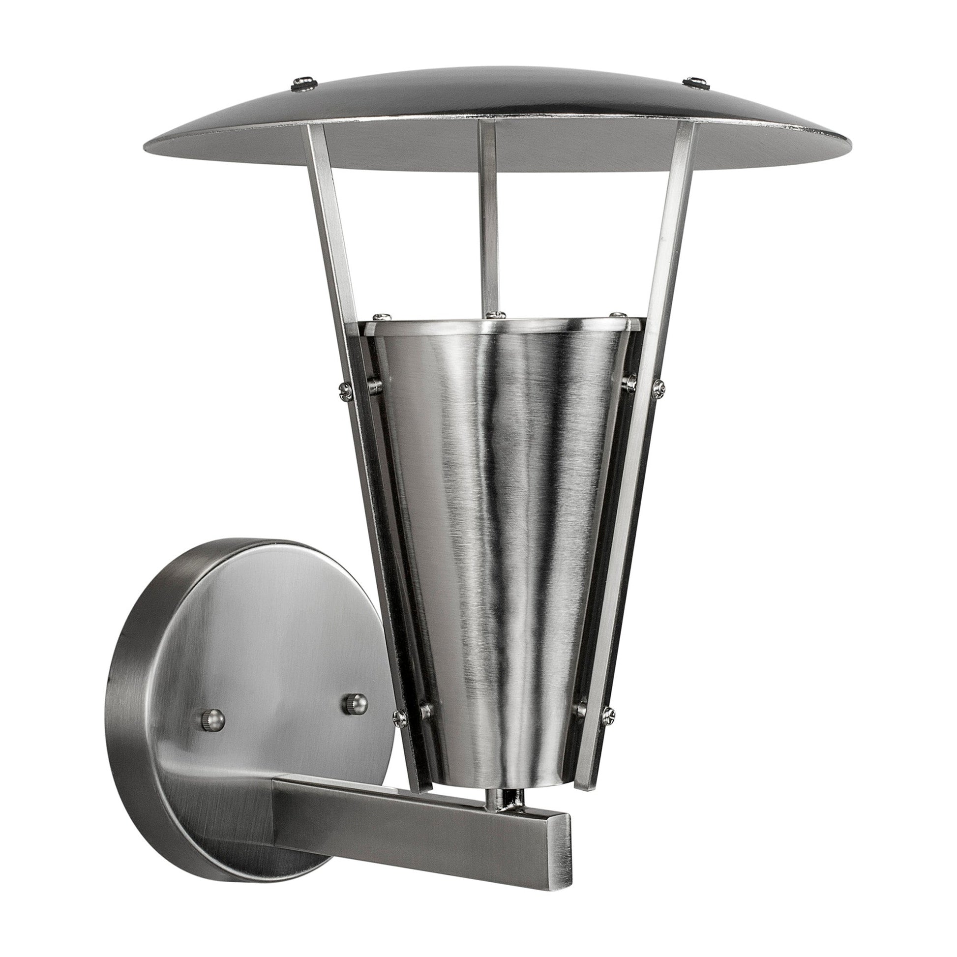 Forte Lighting Pylon 9" 1-Light Steel Outdoor Wall Light In Brushed Nickel Finish