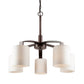 Forte Lighting Shanti 27" 5-Light Steel Antique Bronze Chandelier With Satin Opal Glass Shades