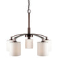 Forte Lighting Shanti 27" 5-Light Steel Antique Bronze Chandelier With Satin Opal Glass Shades