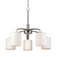 Forte Lighting Shanti 27" 5-Light Steel Brushed Nickel Chandelier With Satin Opal Glass Shades