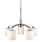 Forte Lighting Shanti 27" 5-Light Steel Brushed Nickel Chandelier With Satin Opal Glass Shades