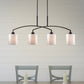 Forte Lighting Shanti 42" 4-Light Steel Linear Antique Bronze Pendant With Satin Opal Glass Shades