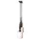 Forte Lighting Shanti 42" 4-Light Steel Linear Antique Bronze Pendant With Satin Opal Glass Shades
