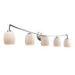 Forte Lighting Silas 43" 5-Light Steel Brushed Nickel Bath Bar With White Glass Shades