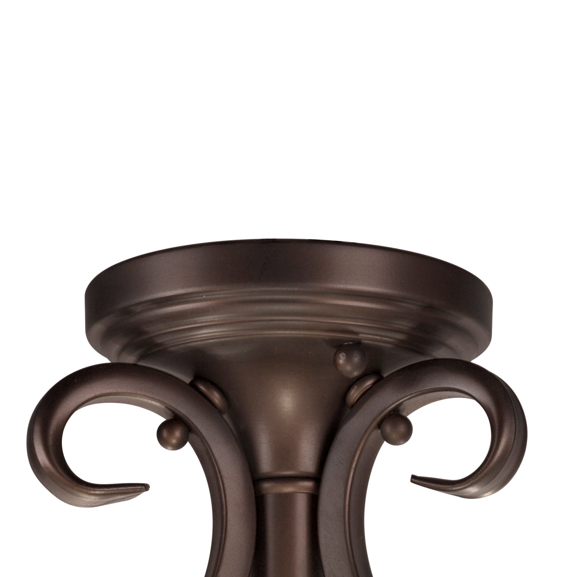 Forte Lighting Sutter 17" 3-Light Steel Antique Bronze Semi-Flush Mount With White Glass Shade