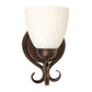 Forte Lighting Sutter 5" Steel Antique Bronze Wall Sconce With White Glass Shade