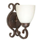 Forte Lighting Sutter 5" Steel Antique Bronze Wall Sconce With White Glass Shade