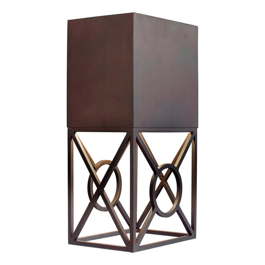 Forte Lighting Suze 6" Steel Outdoor Dark Sky Square Wall Light In Antique Bronze Finish