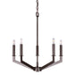 Forte Lighting Taj 21" 5-Light Steel Bare Bulb Chandelier In Antique Bronze Finish