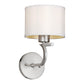 Forte Lighting Tom 7" Steel Brushed Nickel Wall Sconce With Fabric Shades