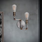 Forte Lighting Uccelo 10" 2-Light Steel Bare Bulb Wall Sconce In Brushed Nickel Finish