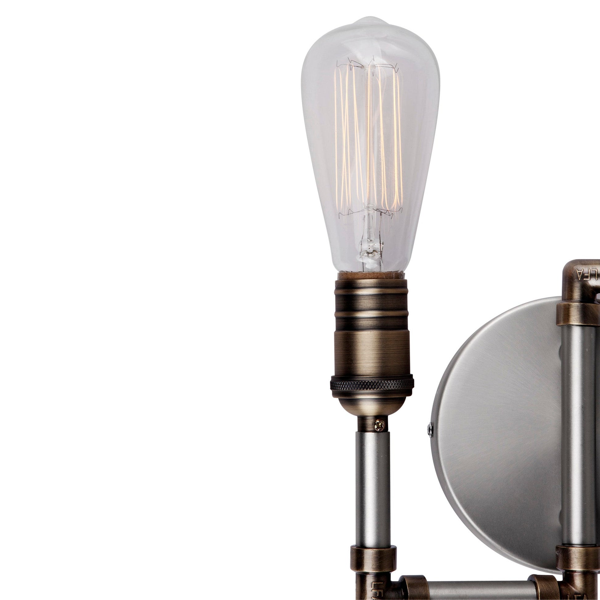 Forte Lighting Uccelo 10" 2-Light Steel Bare Bulb Wall Sconce In Brushed Nickel Finish