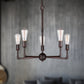 Forte Lighting Uccelo 23" 5-Light Steel Bare Bulb Chandelier In Antique Bronze Finish