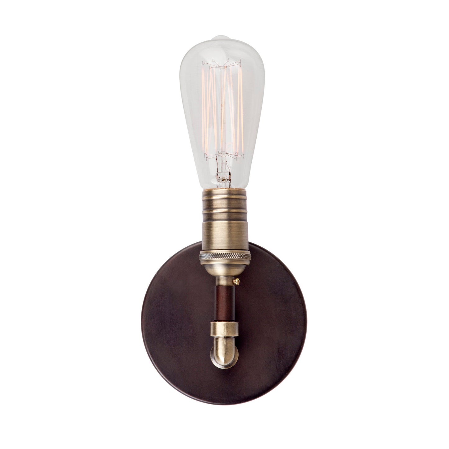 Forte Lighting Uccelo 5" 1-Light Steel Bare Bulb Wall Sconce In Antique Bronze Finish