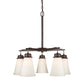 Forte Lighting Ursa 26" 5-Light Steel Antique Bronze Chandelier With White Glass Shades