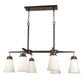 Forte Lighting Ursa 40" 6-Light Oval Steel Antique Bronze Chandelier With White Glass Shades