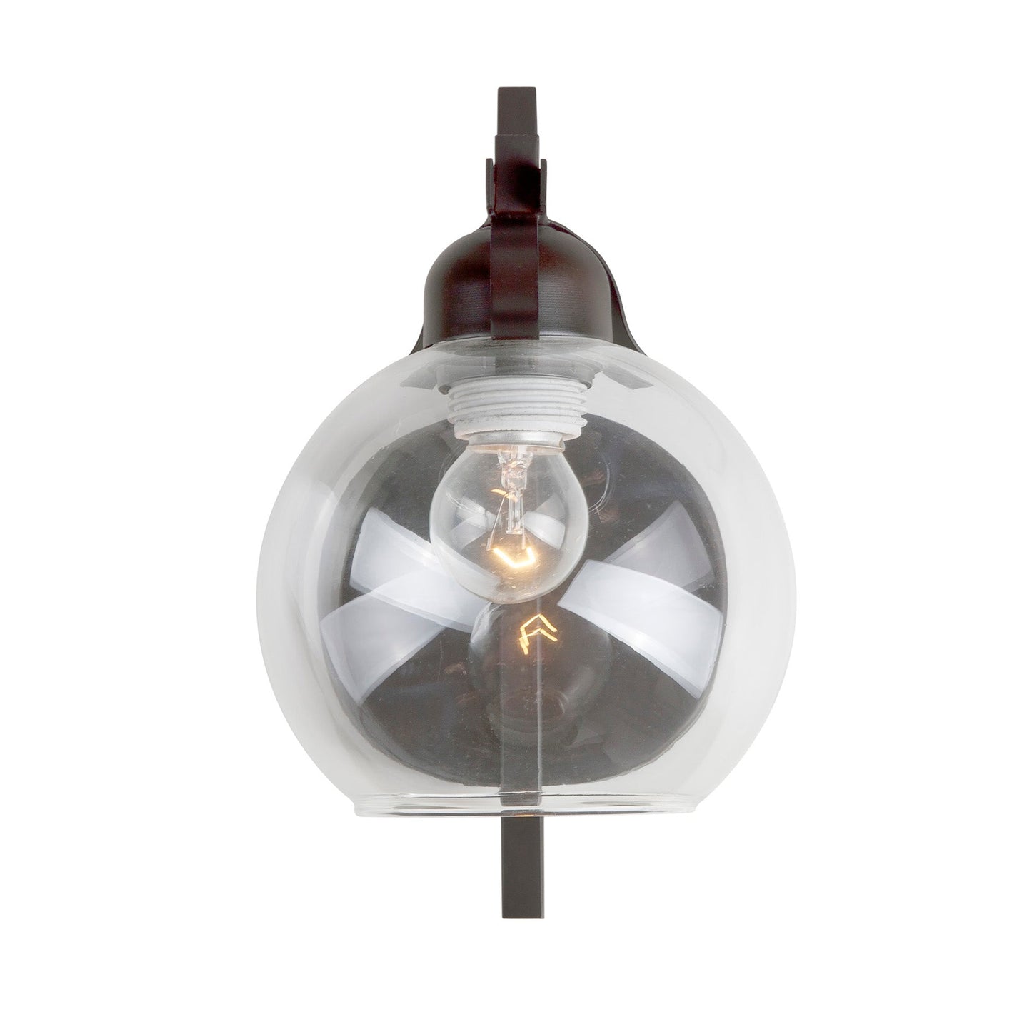 Forte Lighting Val 6" 1-Light Steel Antique Bronze Wall Sconce With Clear Globe Glass Shade