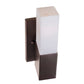 Forte Lighting Vio 5" 2-Light Steel Antique Bronze Wall Sconce With Square Satin Opal Glass Shades