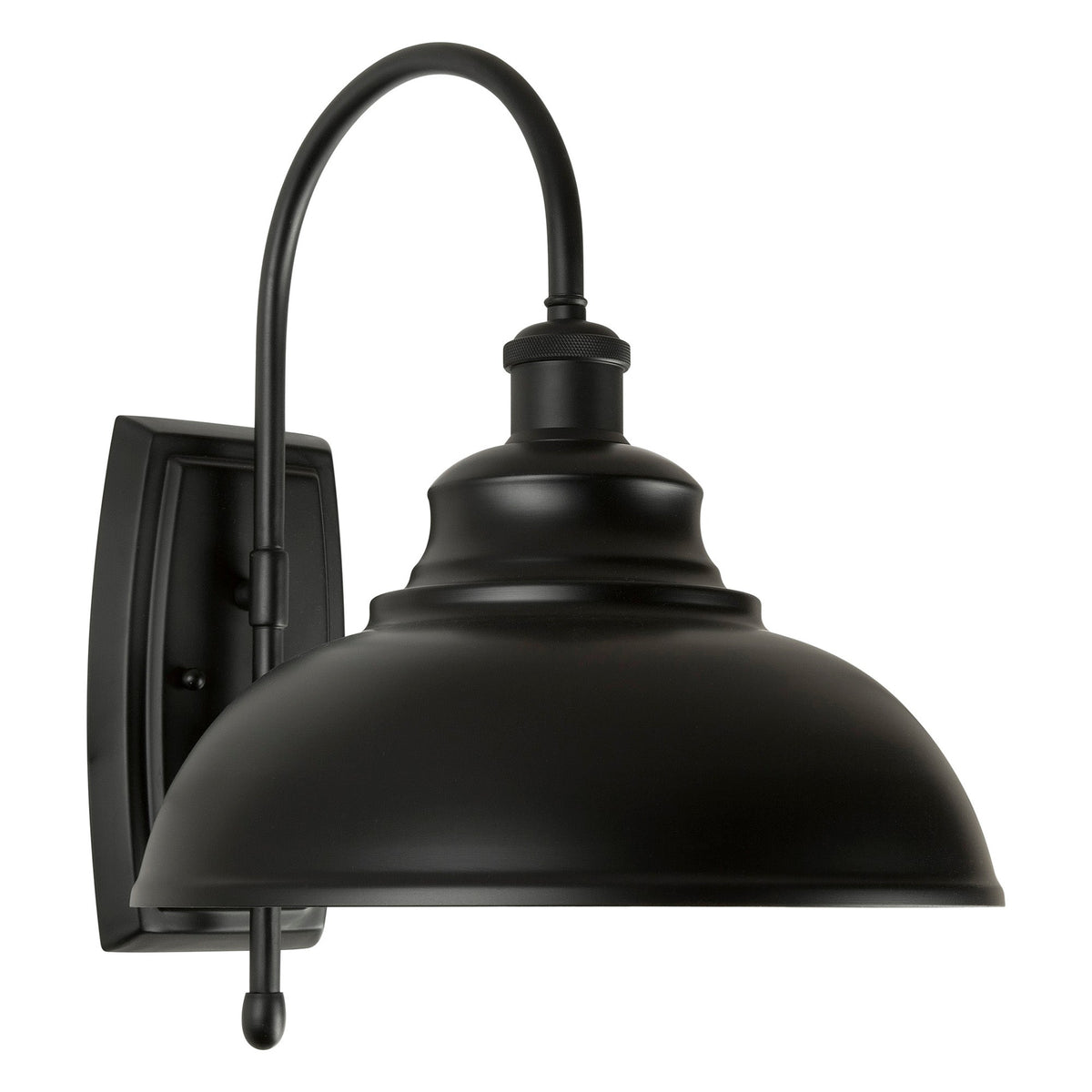 Forte Lighting Walton 12" Steel Black Outdoor Wall Light With Metal Shade