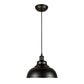 Forte Lighting Walton 12" Steel Black Pendant Light With Black Metal Shade