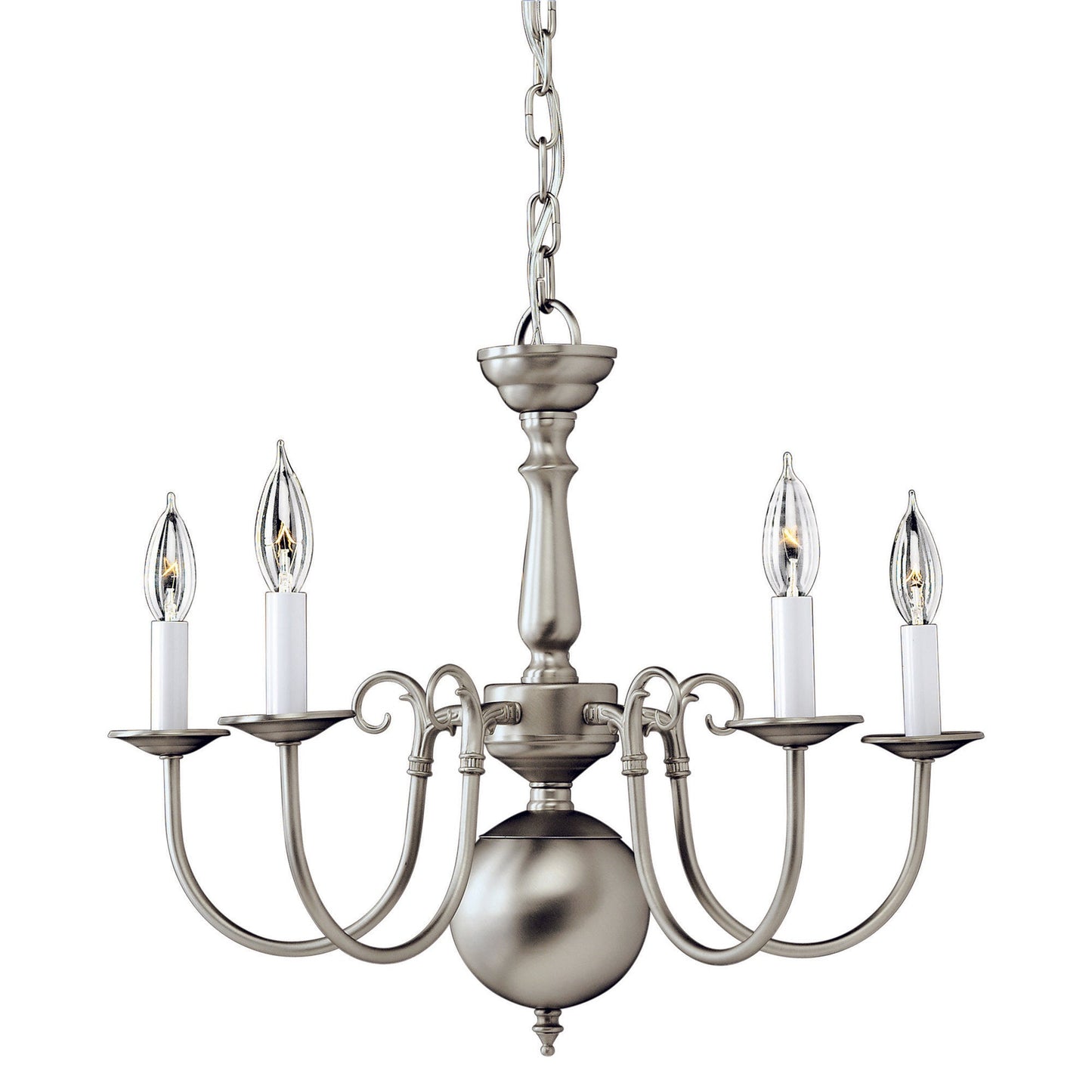 Forte Lighting William 23" 5-Light Steel Taper Candle Light Chandelier In Brushed Nickel Finish