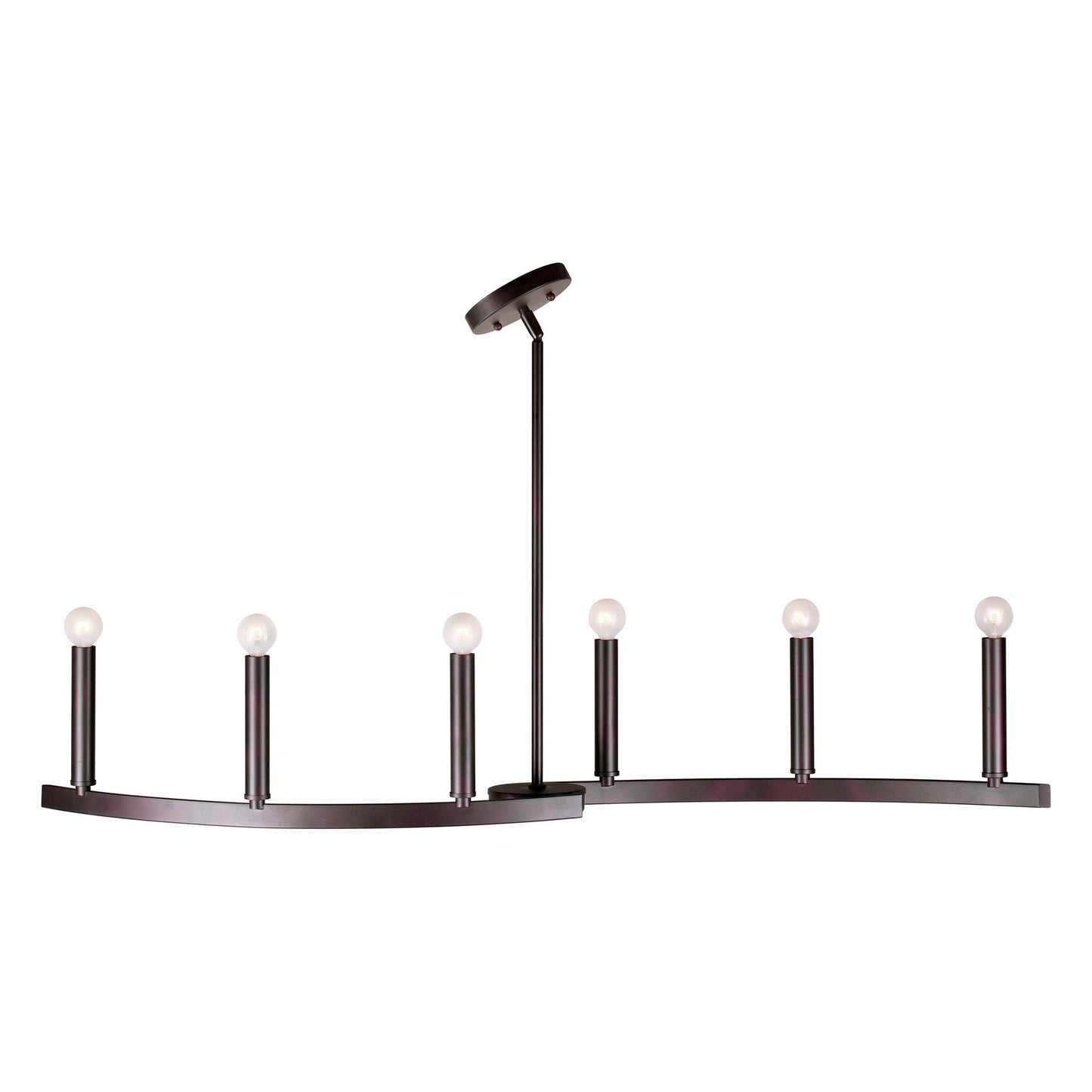 Forte Lighting Wyatt 42" 4-Light Steel Bare Bulb Pendant Light In Antique Bronze Finish